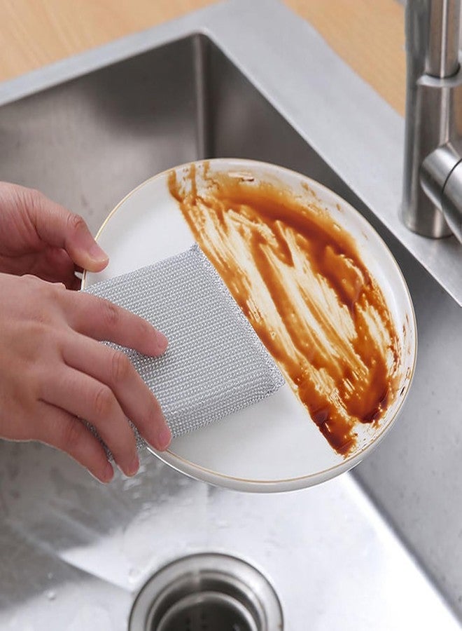 STARFLYER Non-Scratch Dish Wash Cloth, Steel Wire Dish Cloth, Wire Dishwashing Rags Stainless Steel Scrubber Non-Scratch Wire Dishcloth for Washing Dishes Sinks Counters (Pack of 4) - Image 3